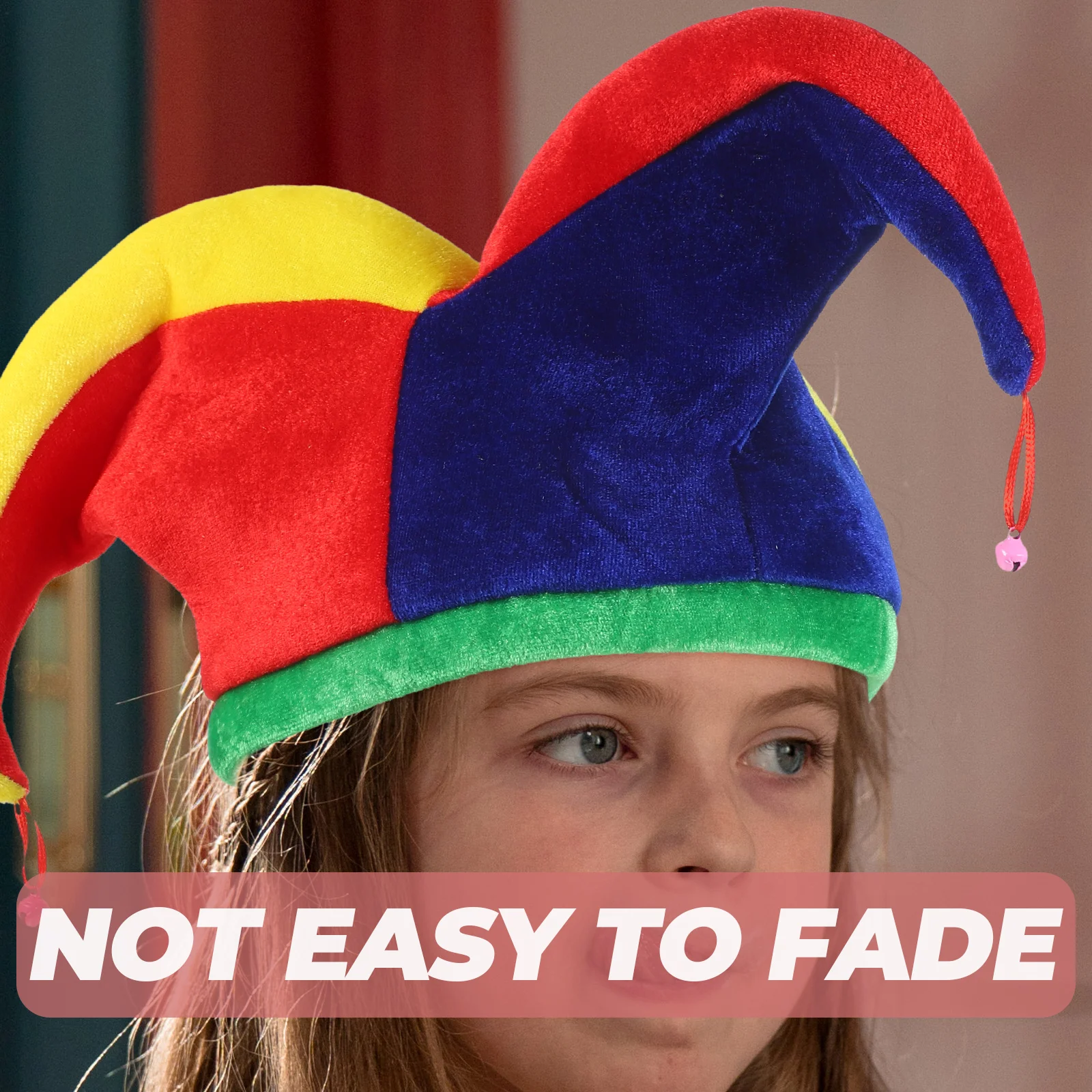

3pcs Funny Clown Hat Halloween Carnival Festival Costume Party Cosplay Adult Lightweight Bells Decor Mardi Gras Masquerade