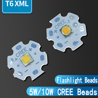 2PCS CREE XML T6 Strong Light Flashlight 5W Beads 5050 SMT White LED Beads 10W Beads High Brightness