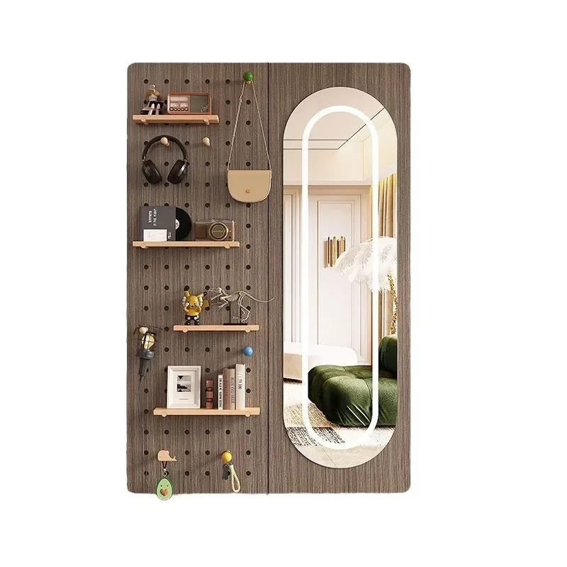 

Full-body smart mirror with lights, hole board bedroom entrance entrance fitting mirror, wall hanging