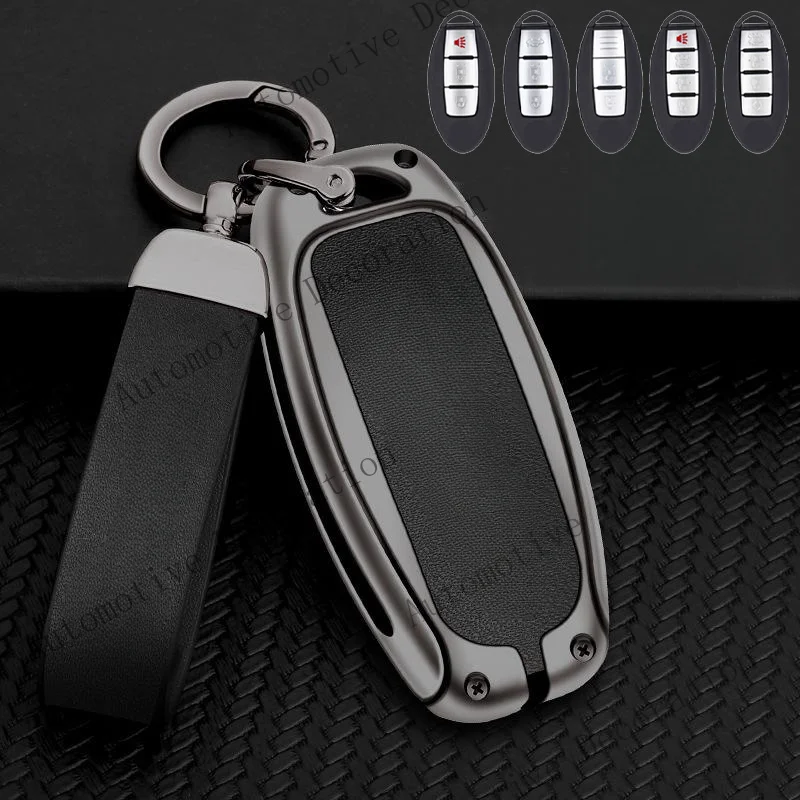 Z+ Zinc Alloy TPU Leather Car Key Fob Case Cover For Infiniti Q50 For Nissan Altima view 5