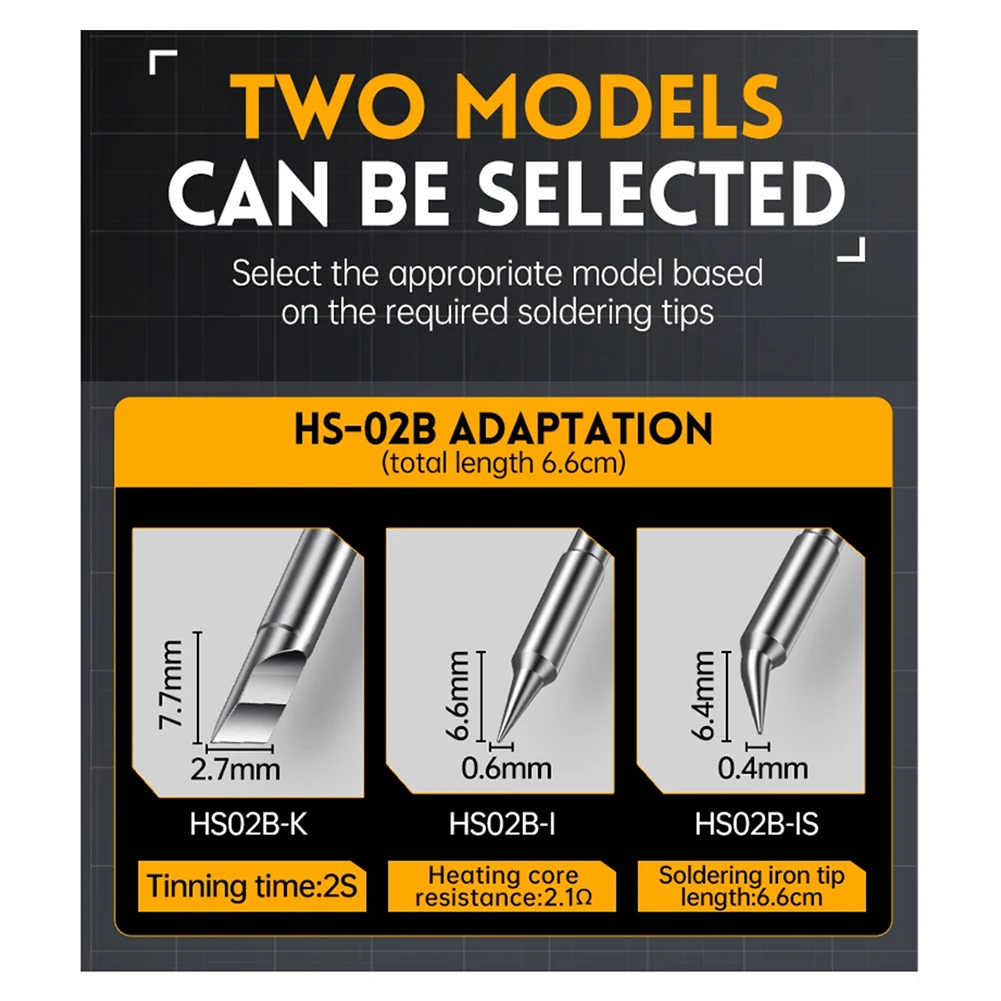 Ferro de solda inteligente HS-02B conjunto de ferro de solda elétrico-kits de temperatura constante kits de temperatura constante