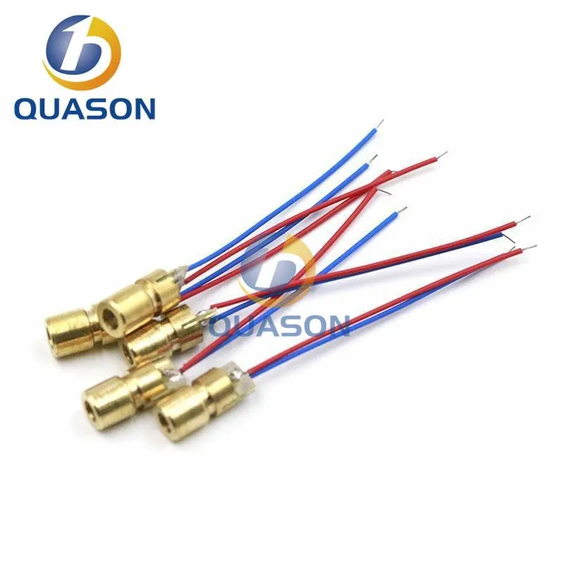 10PCS 5V 650nm 5mW Adjustable Laser Dot Diode Module Red Sight Copper Head Mini Laser Pointer