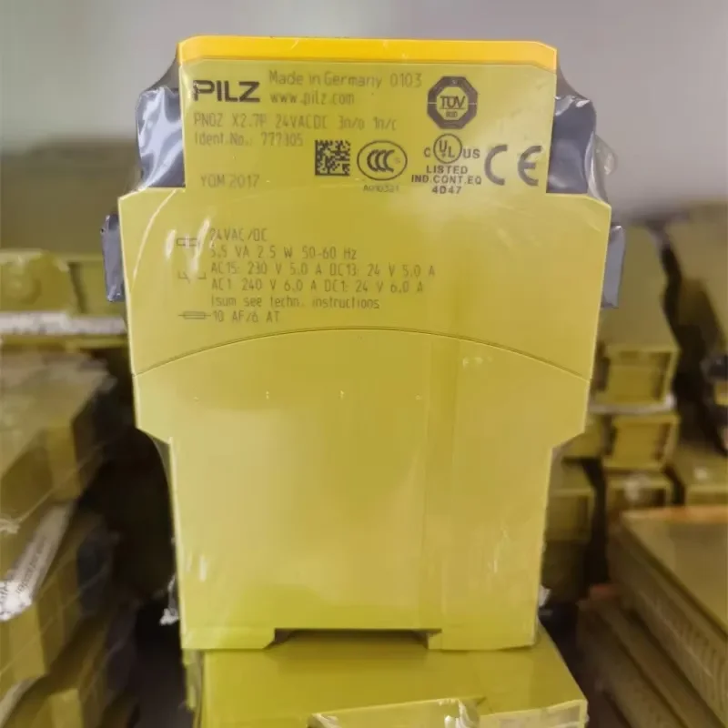 PILZ 777301 is suitable for X2.8P 24V AC/DC safety relay 6A/5A maximum switching current, brand new in stock, invoices can be
