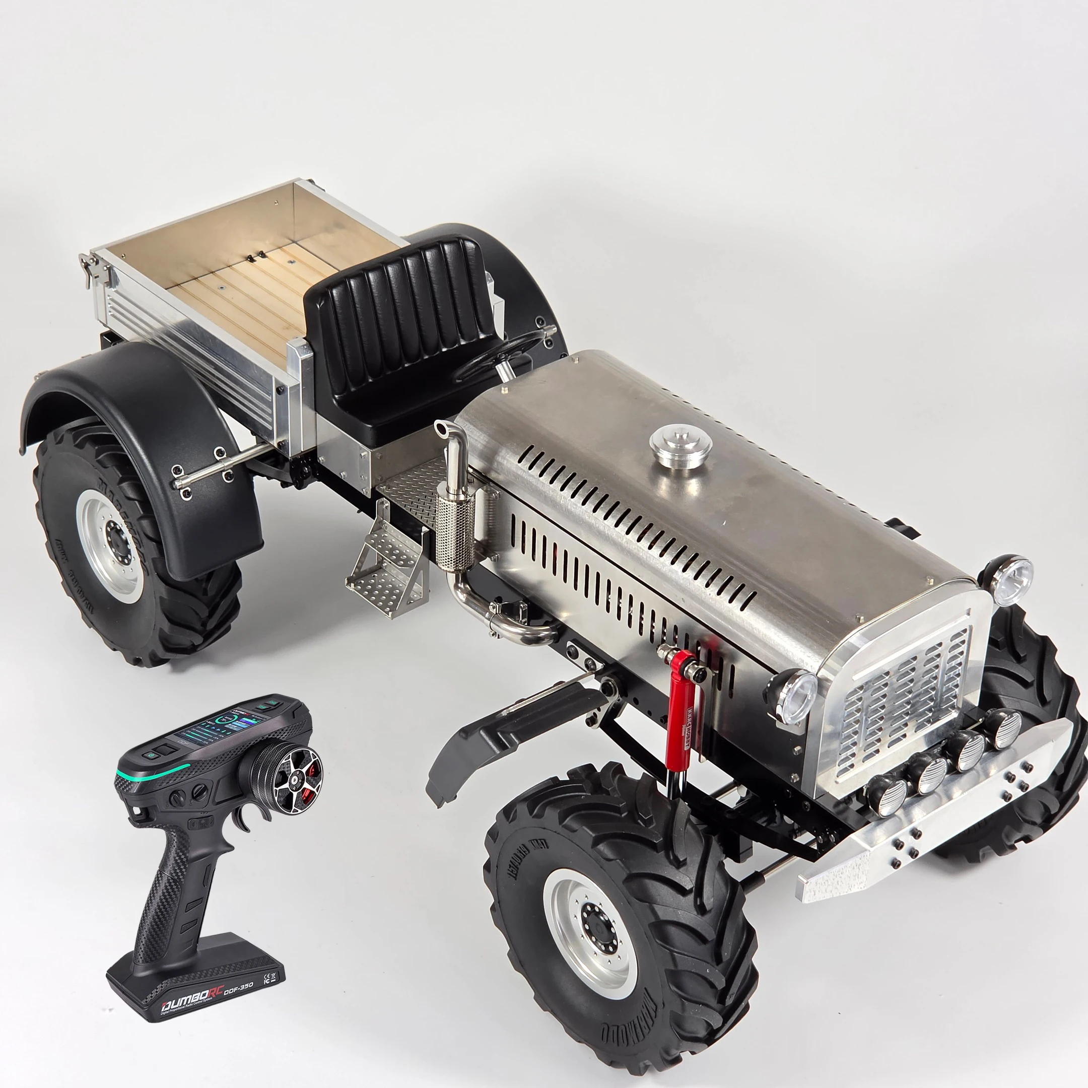 1/14 Metal RC Tractor RC Off-Road Crawler Auto RTR Versie Met 2-versnellingsbak Motor Takel Metal Vintage Boerentractor Model Speelgoed