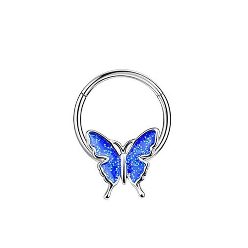 Mode Kristall Edelstahl Septum Hoop Clickers Nasenring Frauen Tragus Knorpel Helix Piercing Creolen Schmuck
