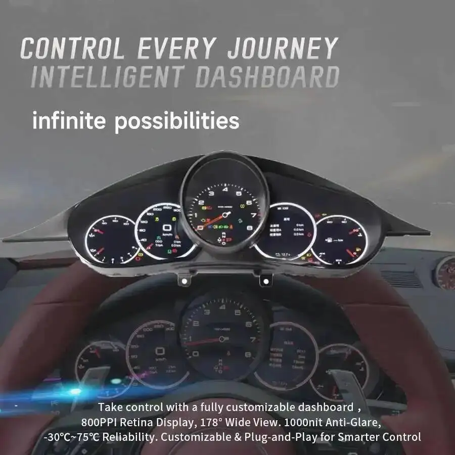 Linux For Porsche Panamera 2010-2016 Virtual Cockpit Speedometer Dashboard Digital Cluster Car Full LCD Instrument Panel Display