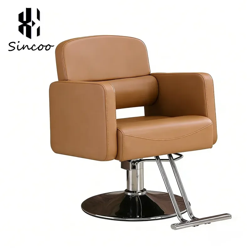 Orange Black Vintage Hydraulic Pump Barber Chair Professional Hair Chair for Men Best Selling