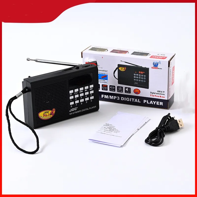 Portable Rechargeable Mini FM Radio Player Multi-function Plug-in Card Compact Design for Travel