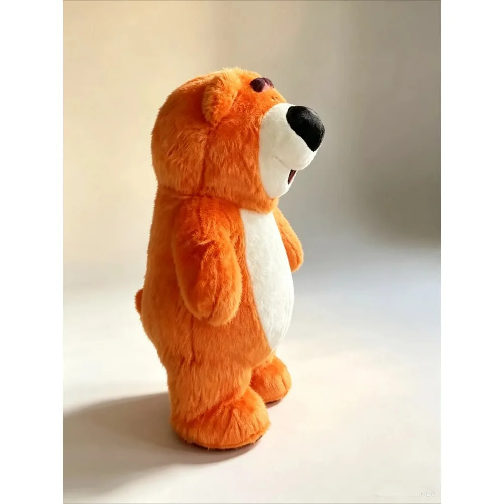 Inflatable Orange Bear Mascot Costume Full Body Suit for Halloween Party Event Performance No Battery No Charger