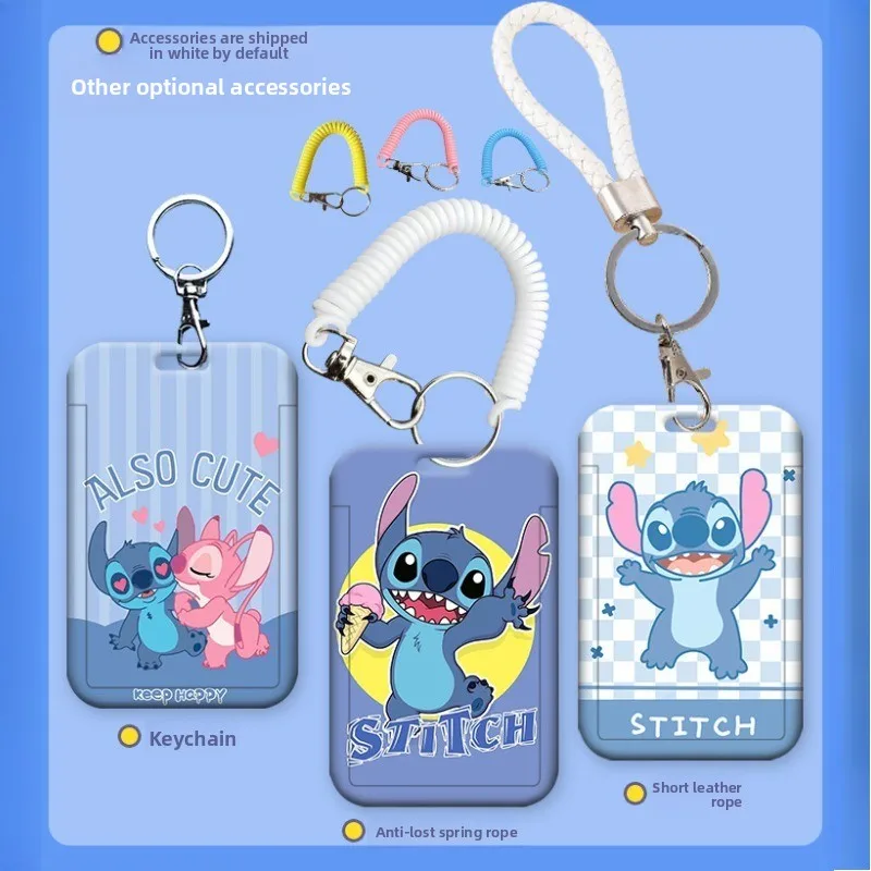 Cordino porta badge retrattile Disney Stitch per studenti, dipendenti, design a cartoni animati, scuolabus, controllo degli accessi per ufficio