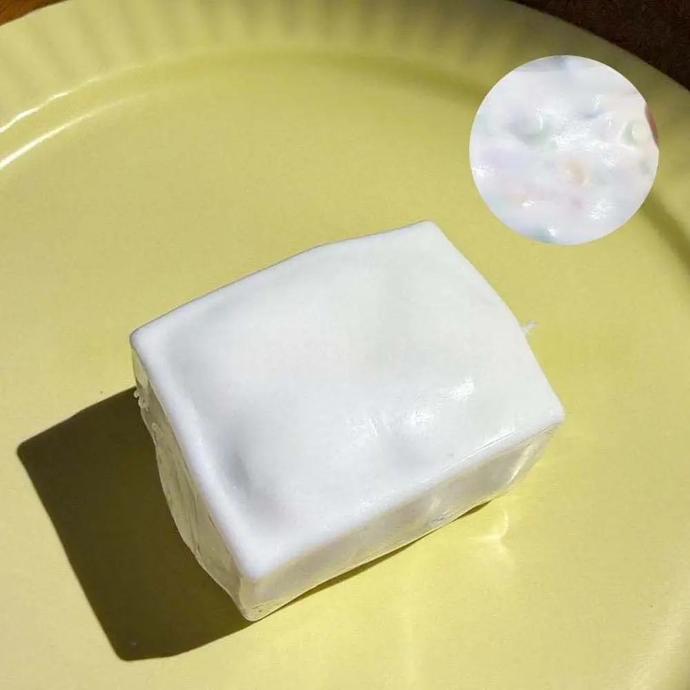 Satisfying Sound Effects Tofu-Shaped Squishy Self-Made Sensory Fidget Crunchy Squishy Moldable Shapeable Blocks Filled Squishy