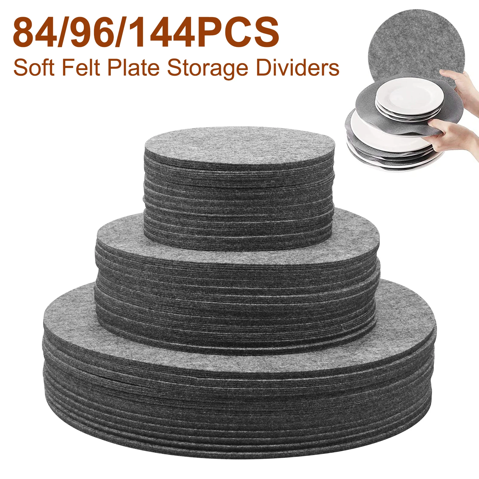 Plate Storage Dividers Cuttable Felt Tableware Separators Foldable Dish Storage Protectors for Glassware Procelain Frying Pans