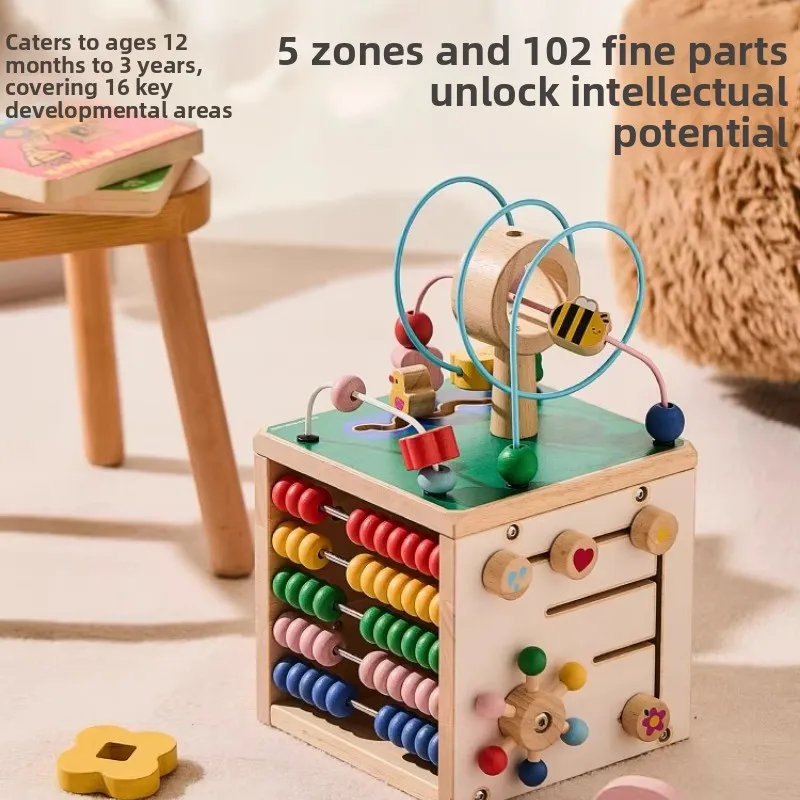 Baby Multifunctional Game Table Montessori Early Education Hexahedron Baby Treasure box Children's educational toys