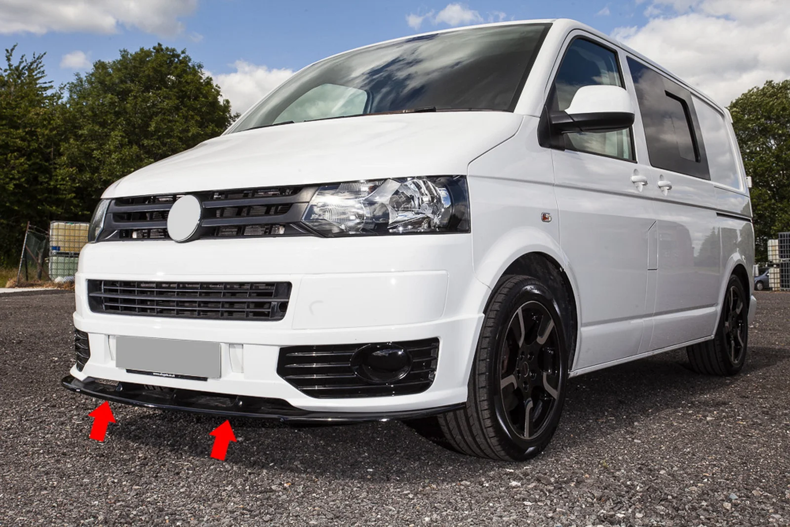 10-15년식 VW T5 T5.1 트랜스포터 V 차량용 프론트 범퍼 쇼벨 립 스플리터 스포일러 글로스 블랙 1세트 차량 부품 액세서리 바디 키트 썸네일 6