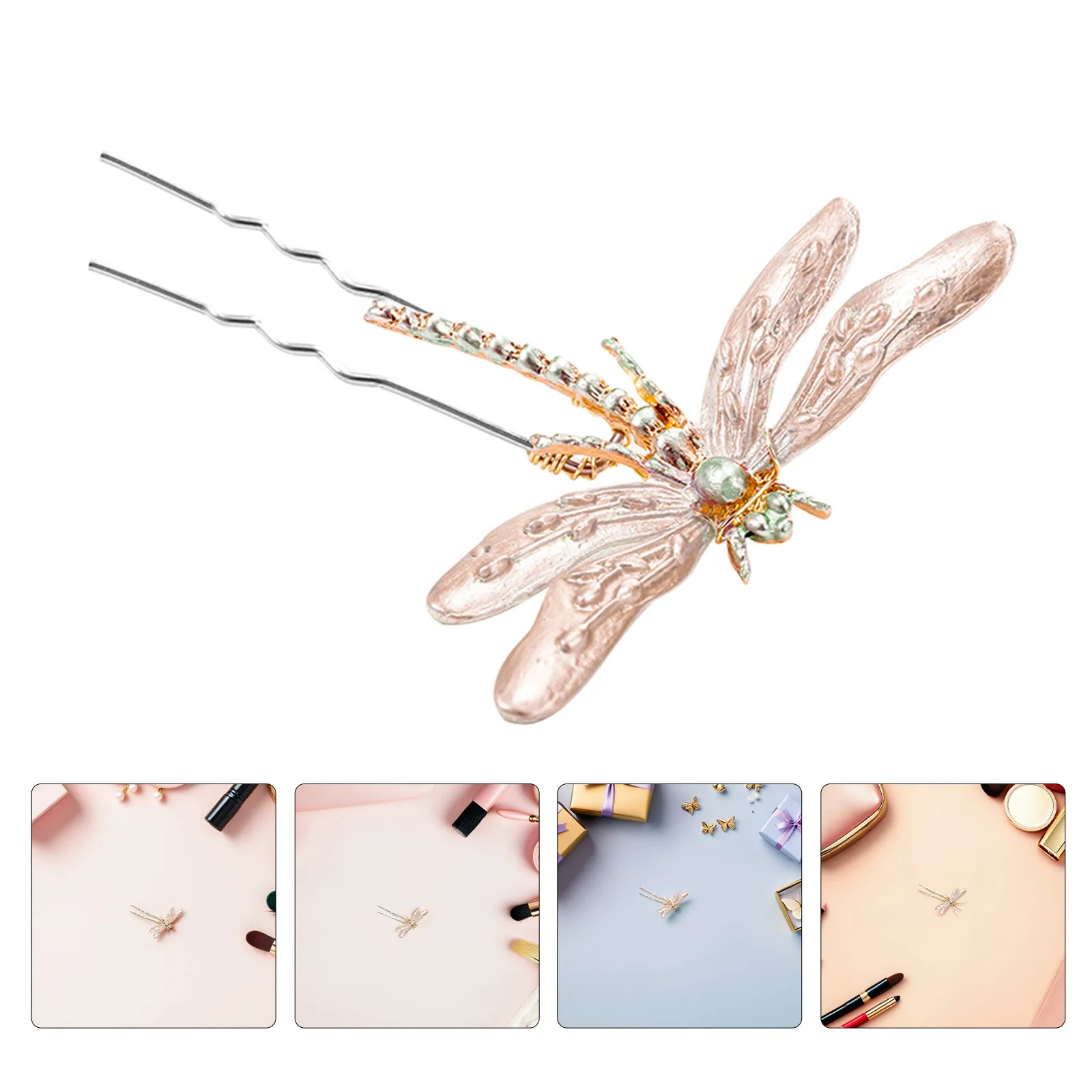 

Vintage Curly Bun Hair Clips for Women Wedding Decorations Accessories Dragonfly Pin