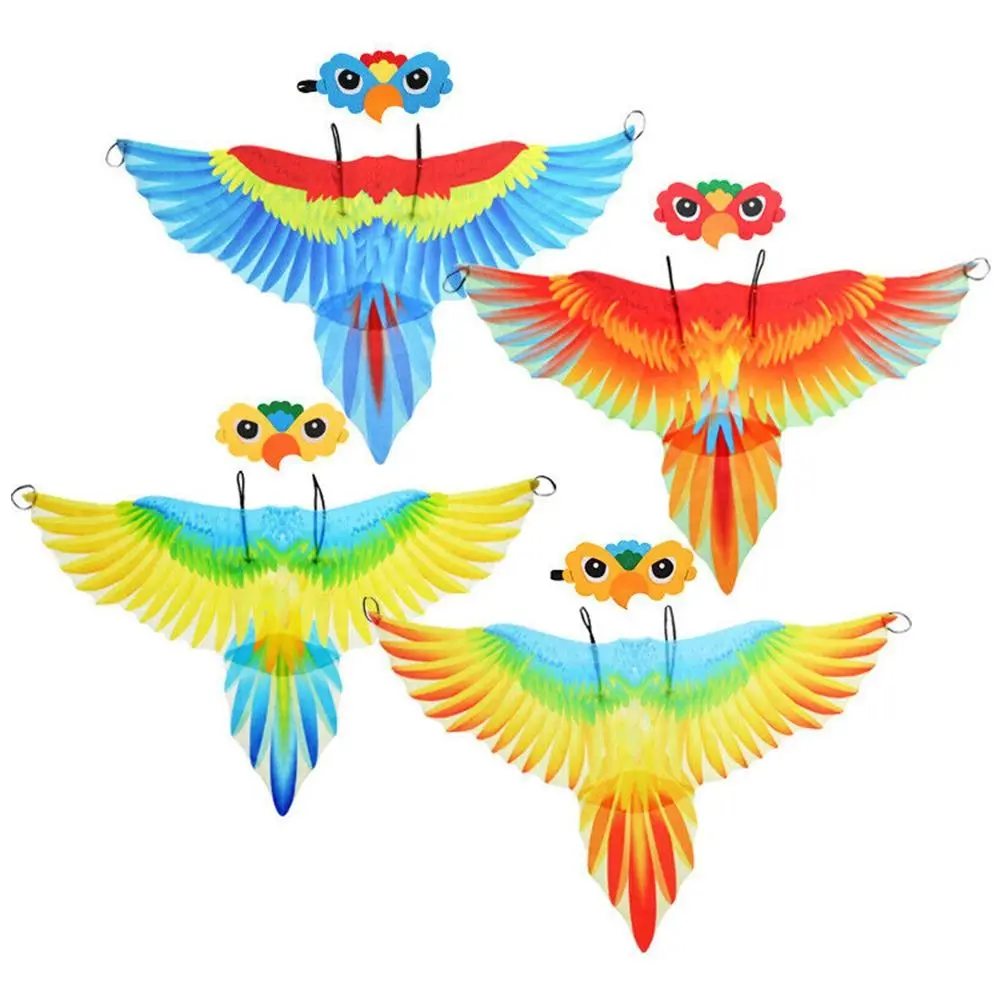 

Fashion With Headwear Carnival Performance Children Parrot Wing Cloak Parrot Costume Performance Prop Costume Bird Cape