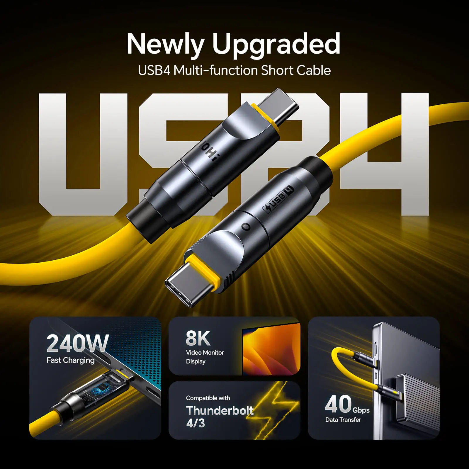 New arrival AOHI The Future PRO Creative Power Cable Set (240W/ 8K/ 40 Gbps/ 0.33~8.53FT)