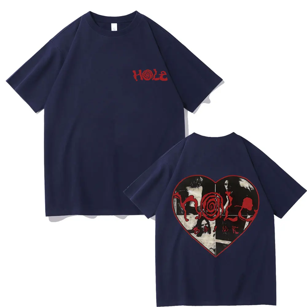 90s Alternative Grunge Rock Band Hole Courtney Love Double Sided Print T-shirt Men Women Vintage Oversized 100% Cotton Tshirt