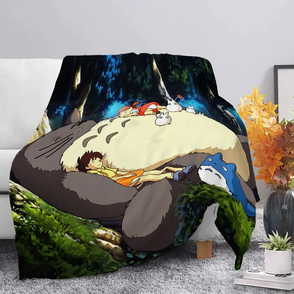 Cartoon Printed Blanket Picnic Blankets Warm Blanket Soft and Comfortable Blanket T-TotoroS Home Travel Birthday Gift