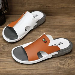 Hot Sale Men's Slippers Mixed Color Summer Outside Sandals Beach Mans Slipper Anti-slip Casual Slide Mens Shoes Big Size 39-47