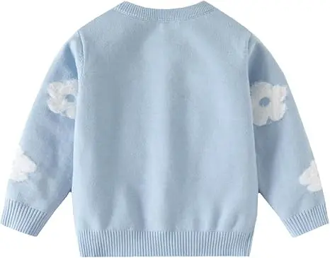 Little Hand Girls Cute Cardigan Kids Button Up Sweater Knit Jacket Long Sleeve Crew Neck Kawaii Clothes Casual School Wear 3-7T