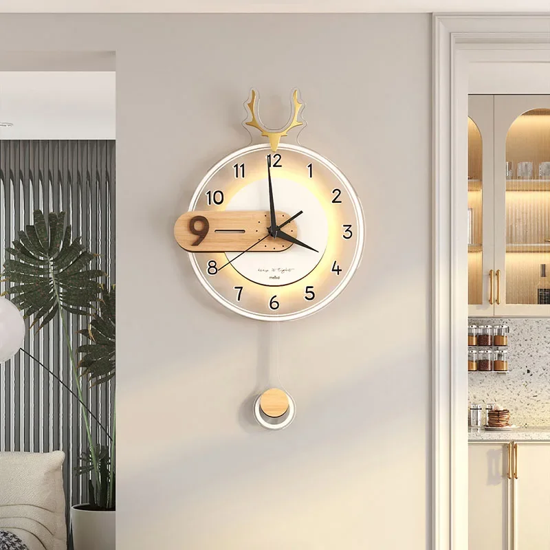 

Modern Digital Wall Clock Waterproof Bedroom Decor Quartz Movement Silent Night Light Function Nordic Style Clock Minimalist