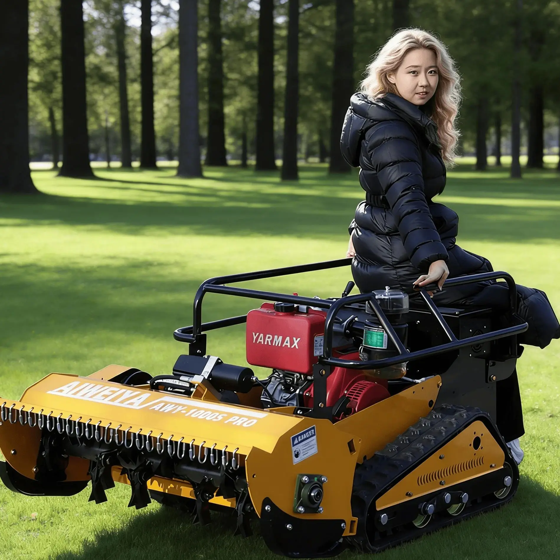Customized AWY-800 Hydraulic Flail Mower Electric Start No-Pull Rope Cutting Width 1000cm Designed for All-Terrain Orchard