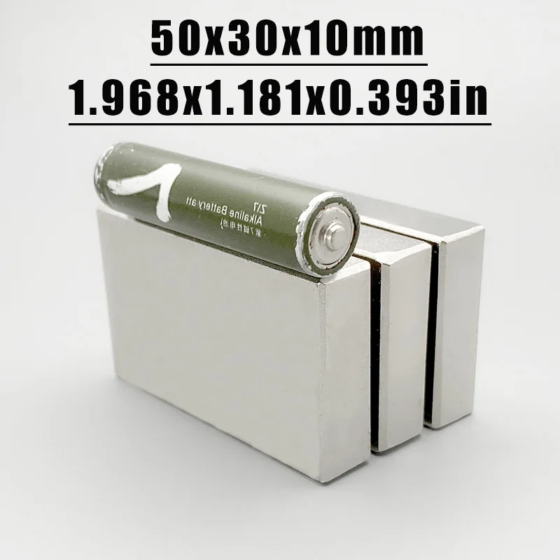 1/2/3Pcs 50x30x10 Neodymium Magnet 50mm x 30mm x 10mm N35 NdFeB Block Super Powerful Strong Permanent Magnetic Imanes 50*30*10