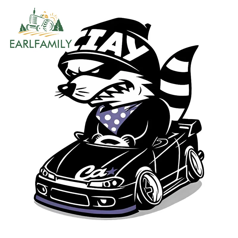 EARLFAMILY 13cm For Animals Driving Angry Car Stickers Graffiti Fashionable Decals Creative Windshield Caravan Decor Car Goods