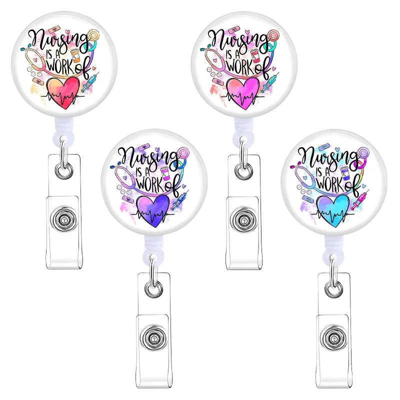 1PC Retractable Badge Reel Nurse Doctor ID Card Holder Clip Hospital Office Name Tag Badge Accessories