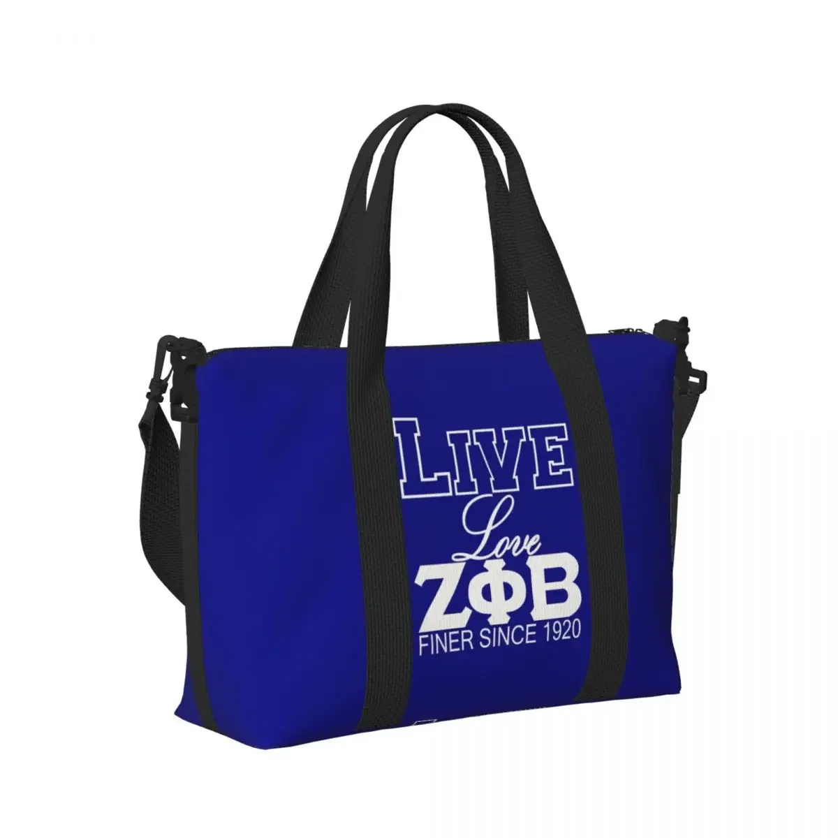 مخصص لايف الحب ZPB 1920 البقالة حمل أكياس التسوق النساء سعة كبيرة زيتا فاي بيتا اليونانية رسالة الشاطئ رياضة حقائب السفر