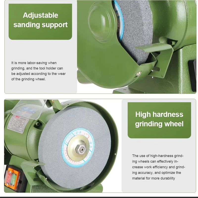Lijadora de polvo de sobremesa de grado Industrial de alta resistencia, afilador de cuchillos eléctrico, rectificadora de Metal de 220V para pulir