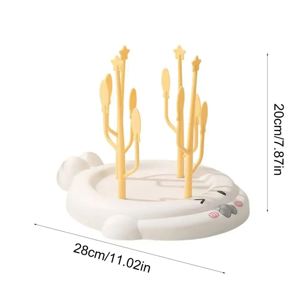 공간 절약형 우유병 건조 랙, 식품 등급 오목한 대형 바닥 플레이트, 아기 젖병 배수 스탠드, 분리형 효율성
