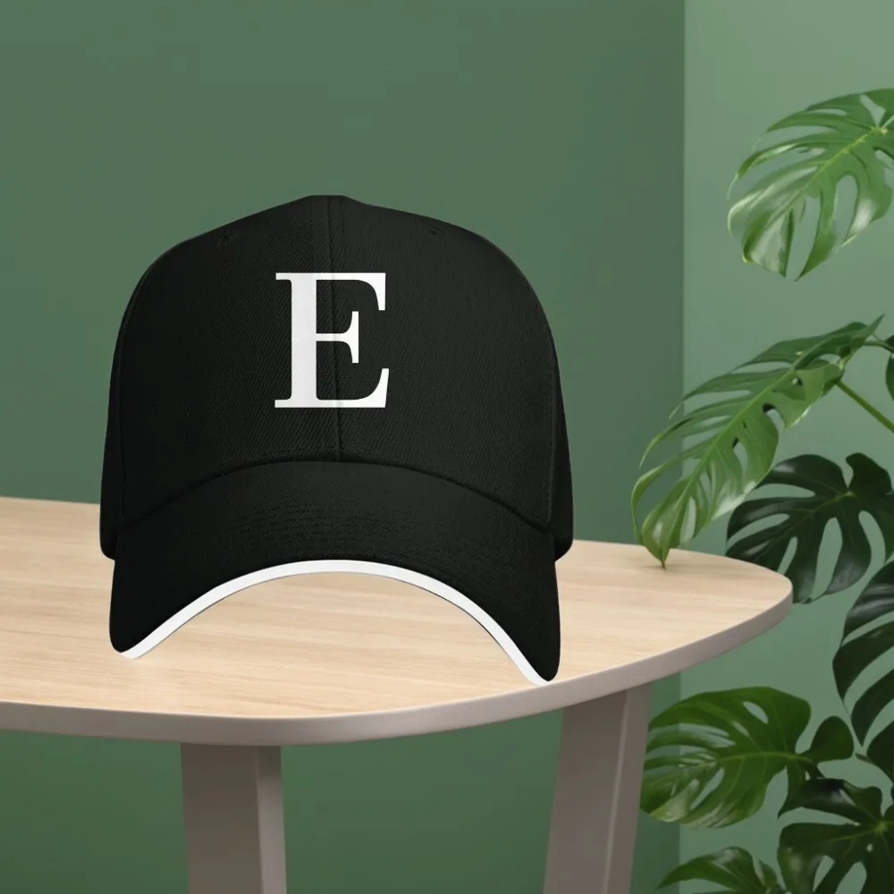 Letter E Monogram Baseball Cap Polyester Breathable Sunscreen Novelty Adjustable Casual Adult Hat