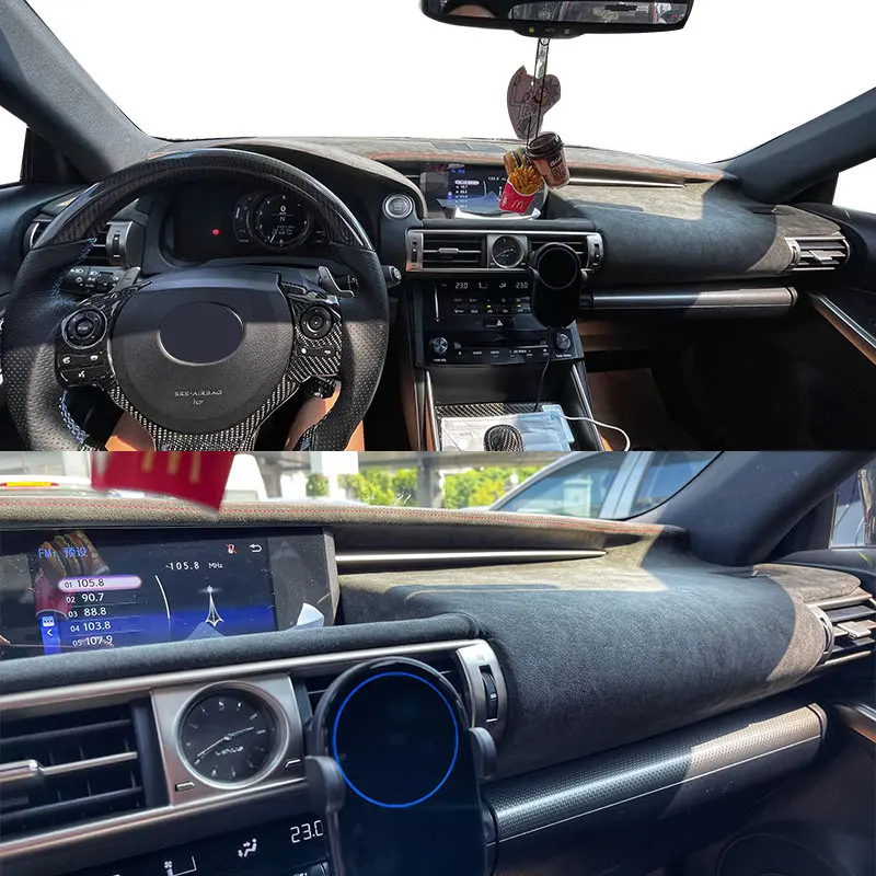 

Накладка на приборную панель автомобиля из алькантары для Lexus IS 2013-2017, коврик-накладка, подушка, защита от солнца, автотюнинг