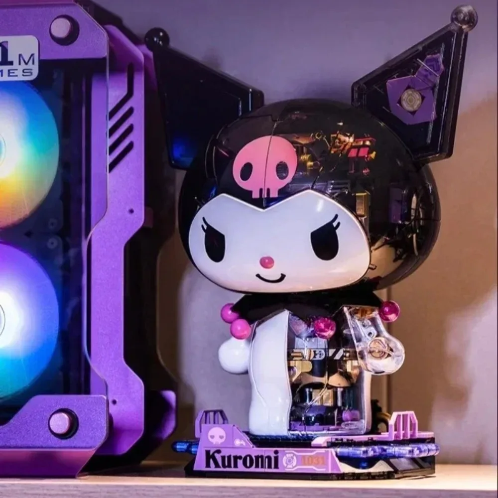 

Sanrio Building Blocks Kuromi Semi-mechanical Assembly Toy Collector Model Cartoon Desktop Ornaments Children's Holiday Gift