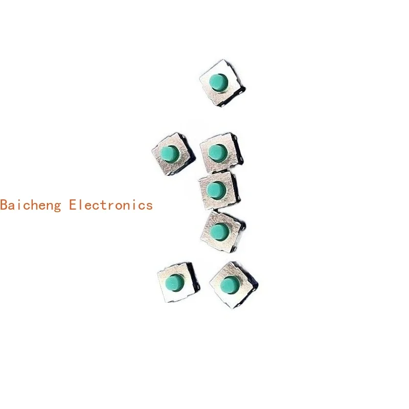 100PCS Soft silicone button lightly touch waterproof dust green button switch patch 4-pin 6 * 6 * 4.8MM