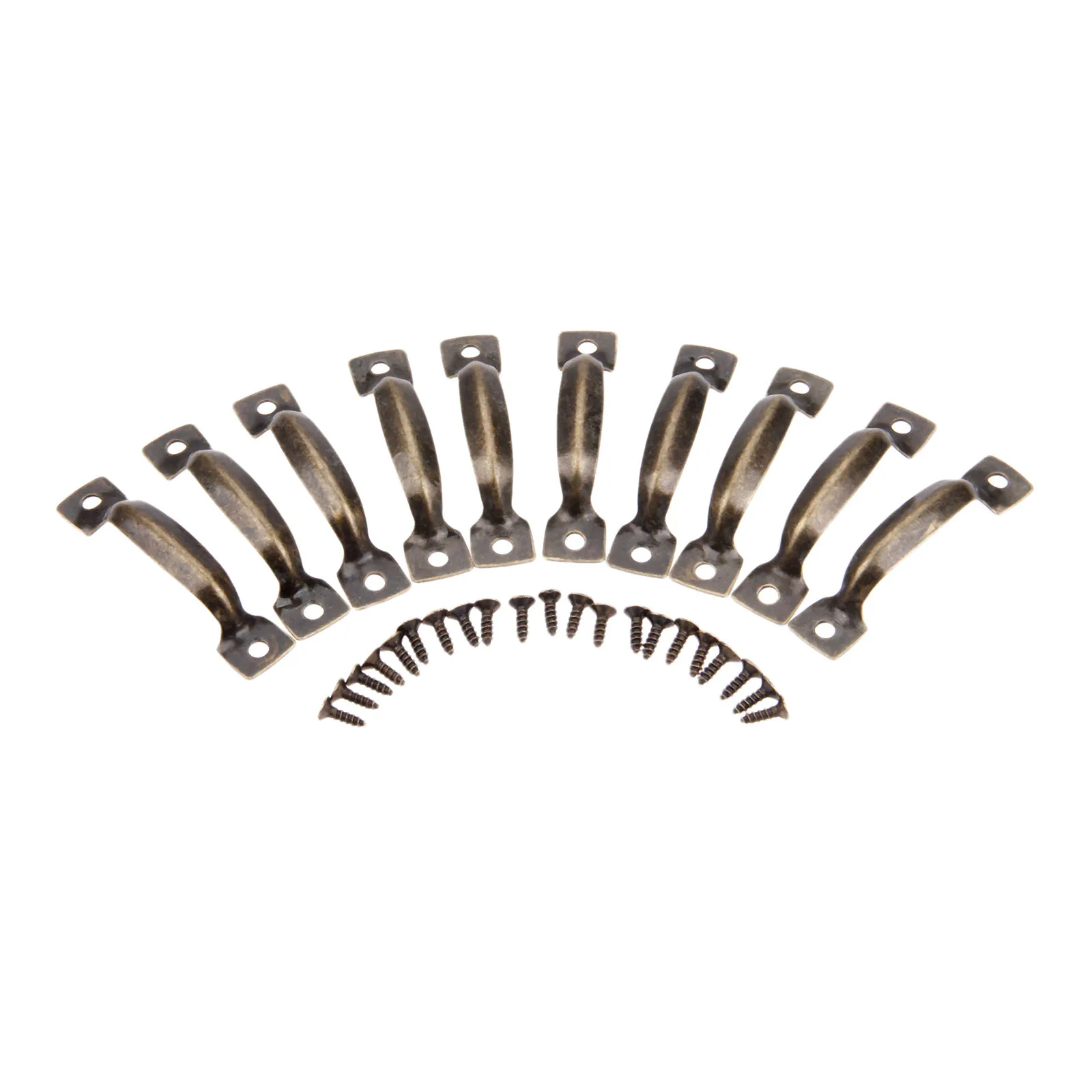 10PCS 52*11mm Vintage Pull Handles With Screws For Cabinet Bookcase Drawer Home Hardware Accessories Zinc Alloy Durable