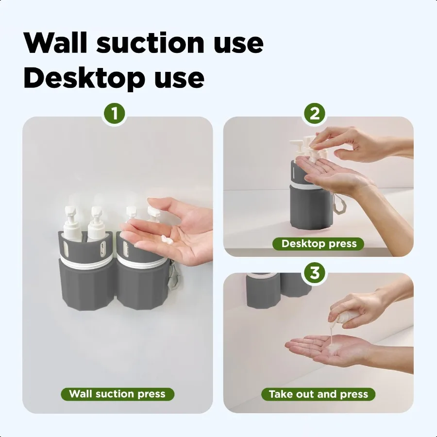 Ensemble de bouteilles de voyage 4 en 1, ventouse sous vide en Silicone pour murs lisses, conteneurs de taille de voyage anti-fuite approuvés par TSA pour toilettes