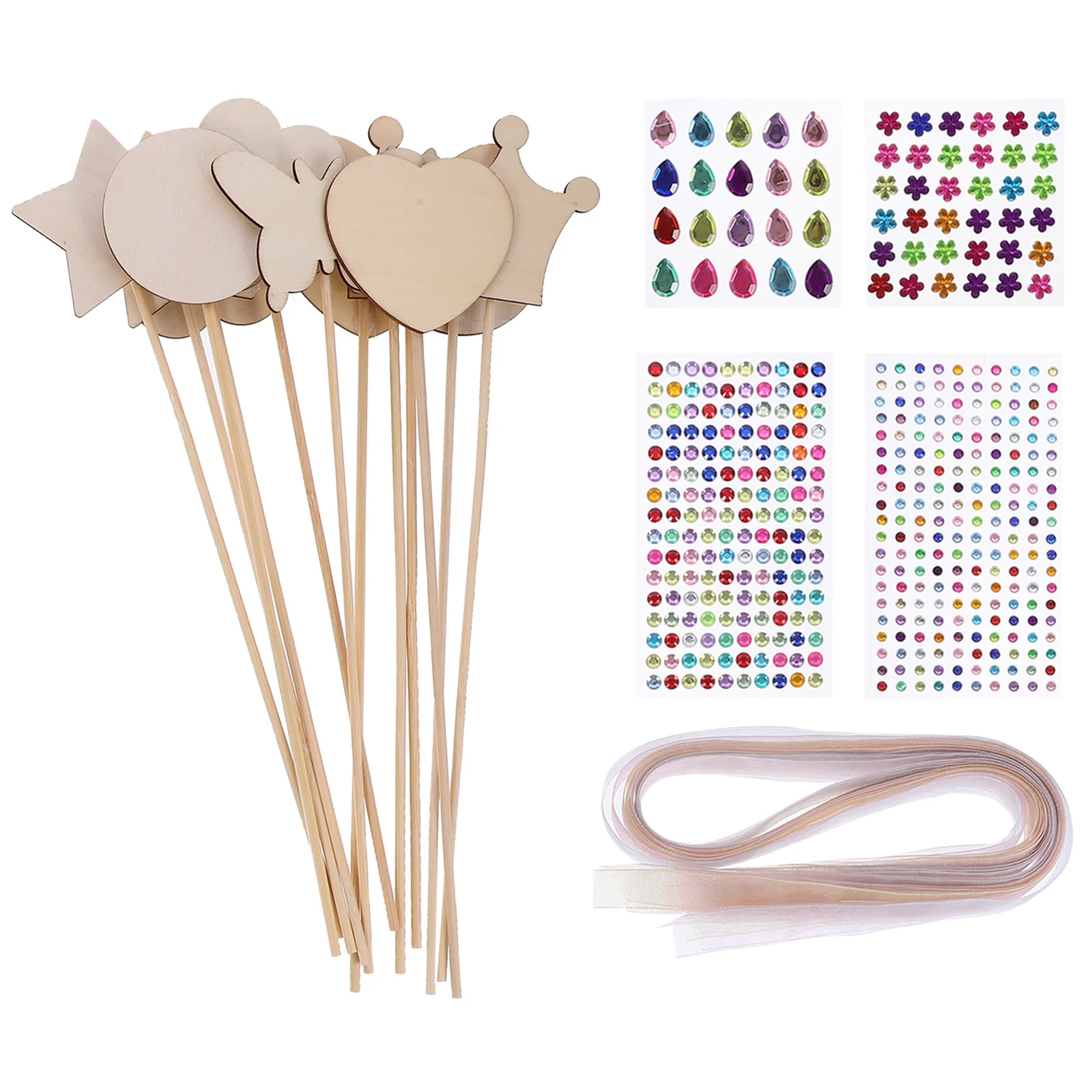 مجموعة واحدة من عصا الجنية الفارغة الخشبية التي يمكنك صنعها بنفسك من أعواد الرسم للأطفال، مجموعة أنشطة فنية تعليمية لمشروع الخيال #4