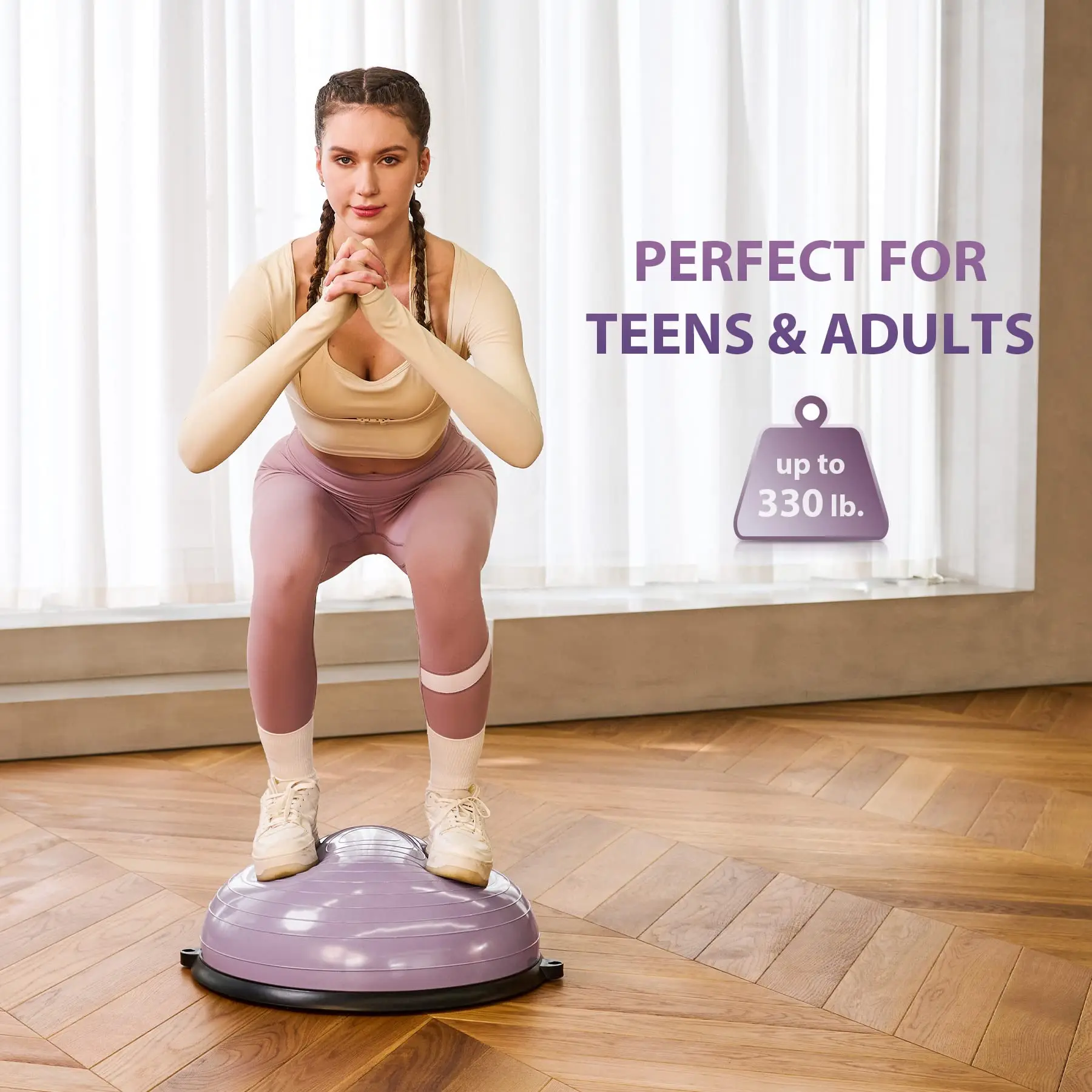 Automatic Inflatable Smart Wave Speed Ball Yoga Balance Pilates Fitness Hemisphere