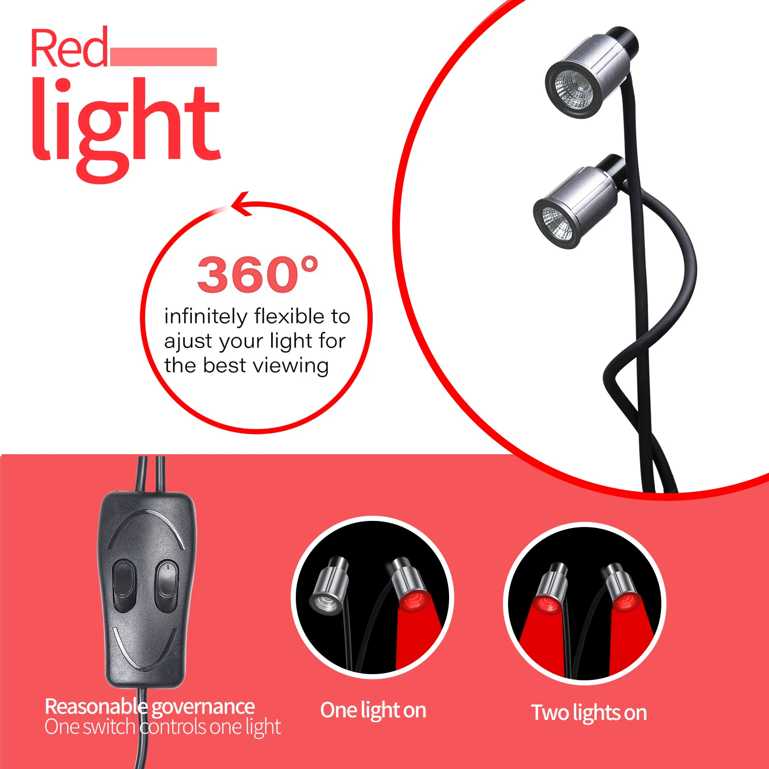 DGYAO Red Body Beauty Light Portable  Pdt 660nm near infrared Led   Treatment spotlight