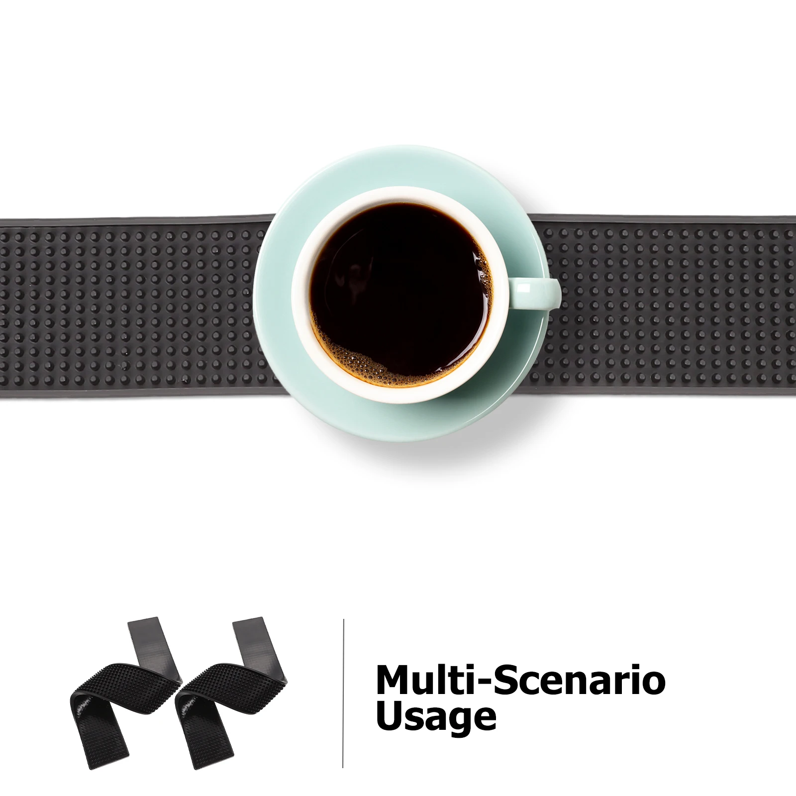 

1Set Non-Slip Bar Mats Heavy Duty PVC Spill Mats Black Counter Pads Heat Resistant Deep Grooves Drain Tray