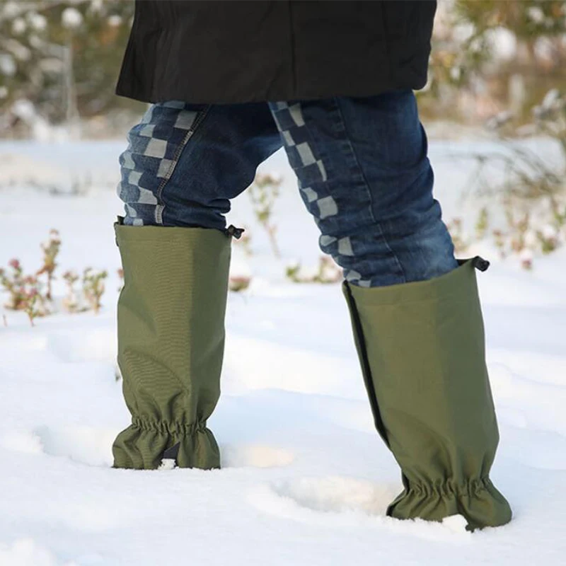 1 par de cubiertas de piernas suaves, impermeables, se ajustan perfectamente a los zapatos de polainas, escalada, nieve, Trekking, senderismo, cubierta para acampar al aire libre, Invierno