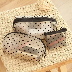 1PC Heart Women Men Necessary Cosmetic Bag Transparent Travel Organizer Fashion Small Large Mesh Toiletry Bags Makeup Pouch