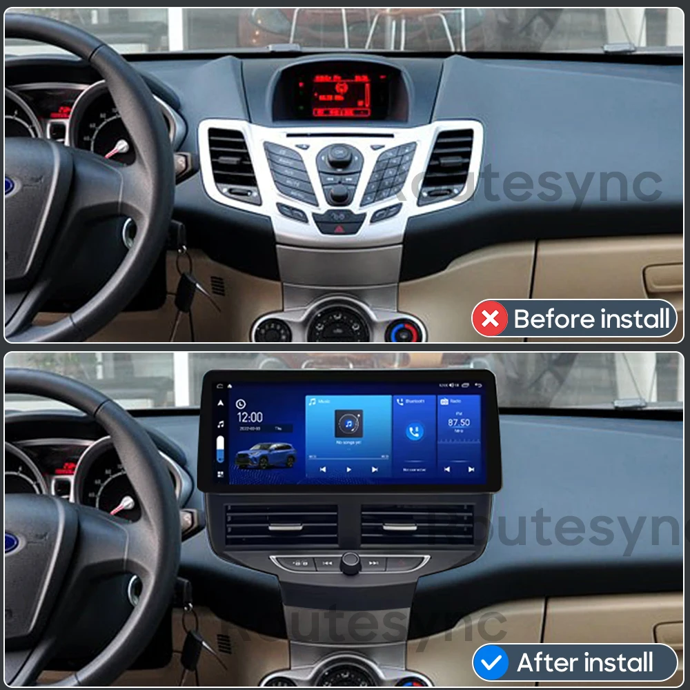 12.3 inch Android 15 For Ford Fiesta 2009 - 2017 Car Radio Video Multimedia Player Head Unit Stereo GPS CarPlay Auto 8+256G 2din