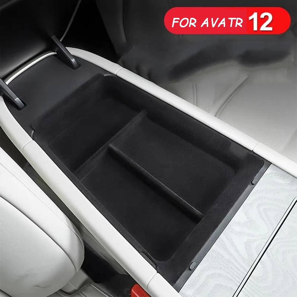 For CHANGAN Avatr 12 2023 2024 Car Armrest Storage Box TPE Waterproof Central Control Lower Organizer Tray Car Inteiror