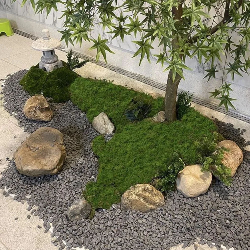 Durable Artificial Filamentous Moss Green Environmental Fake Moss DIY Polyester Moss Grass Micro Landscape Layout