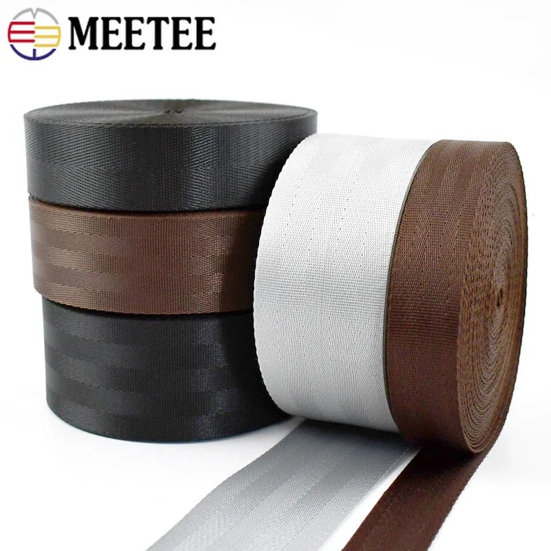 8Meters 20/25/32/38/50mm Safety Seat Webbing Tapes 1mm Thick Backpack Strap Band DIY Pet Belt Ribbon Sewing Accessories