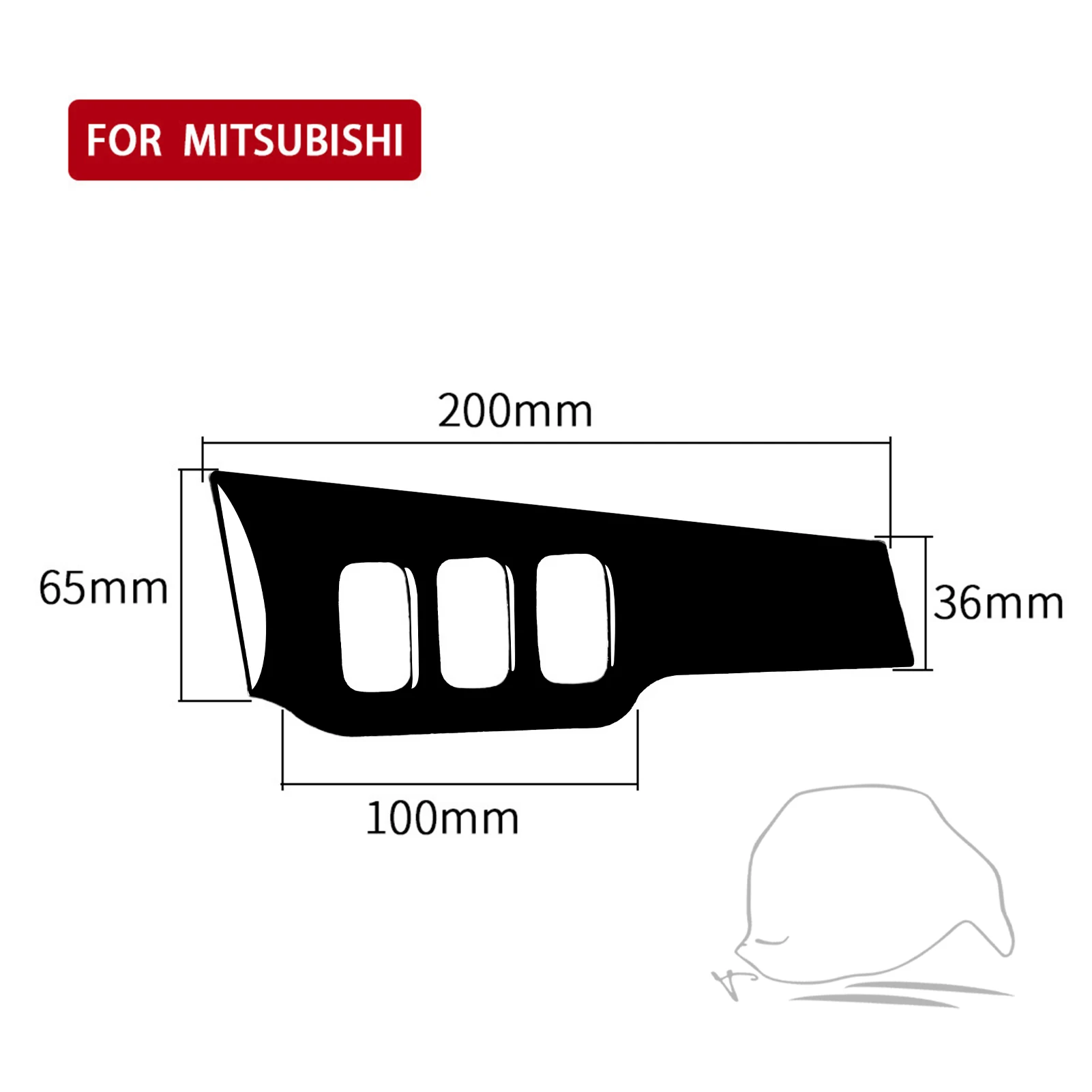 For Mitsubishi Lancer EVO X MR 2008 2009 2010 2011 2012 2013-2015 Piano Black Car Interior Dimming Control Panel Trim Sticker